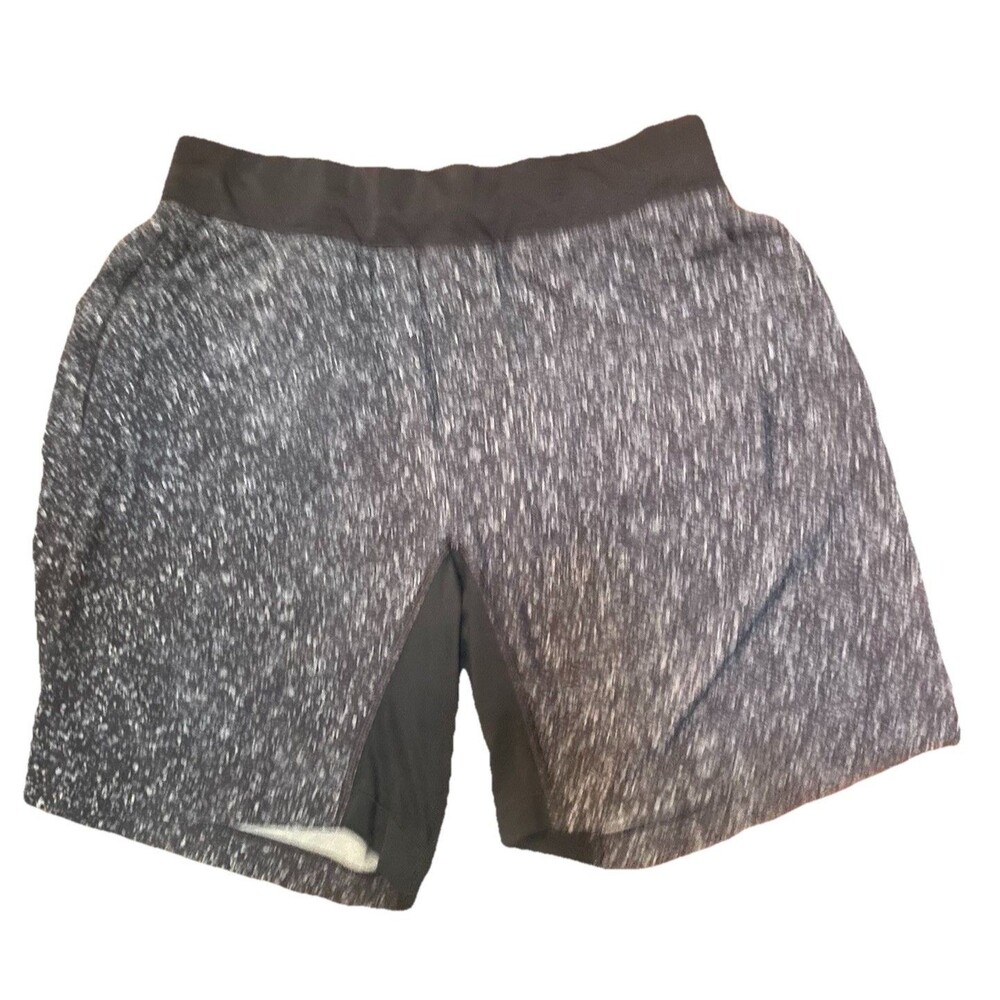 lululemon t.h.e. short Men’s M Heathered Black Space Dye Athletic Running Gym